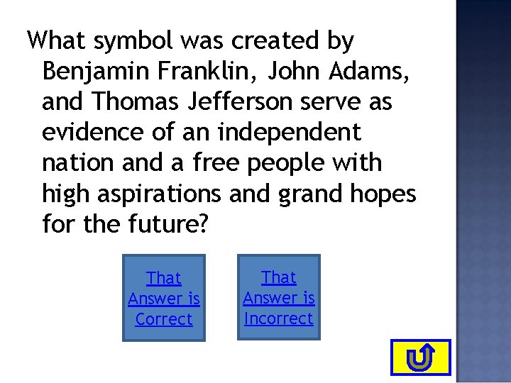 What symbol was created by Benjamin Franklin, John Adams, and Thomas Jefferson serve as