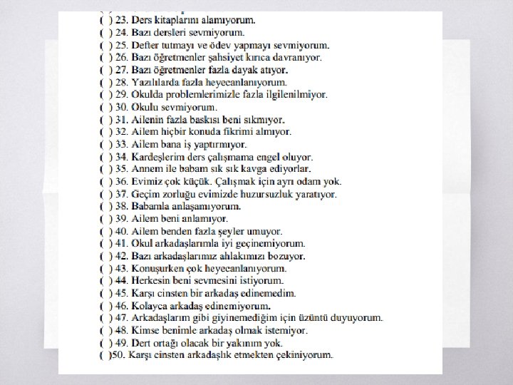 Problem Tarama Listeleri ▧? 