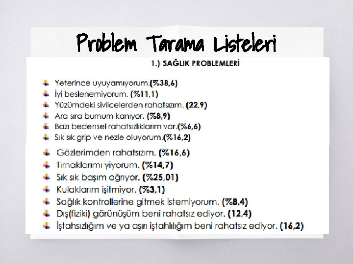 Problem Tarama Listeleri ▧? 
