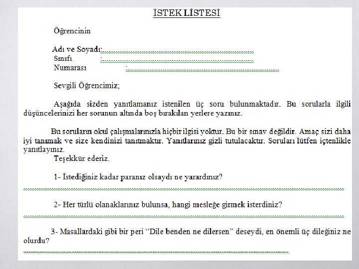Arzu/İstek Listesi 