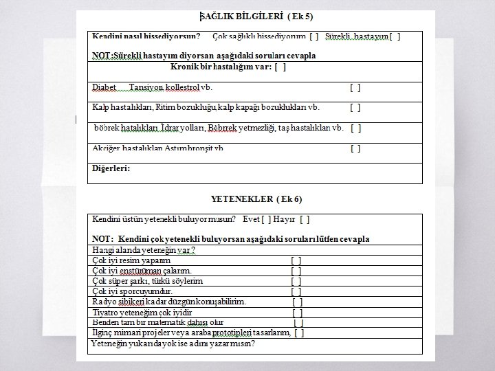 Öğrenci Tanıma Fişi (Formu) ▧? 