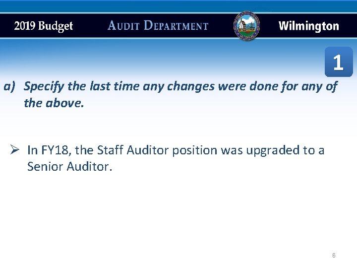 1 a) Specify the last time any changes were done for any of the