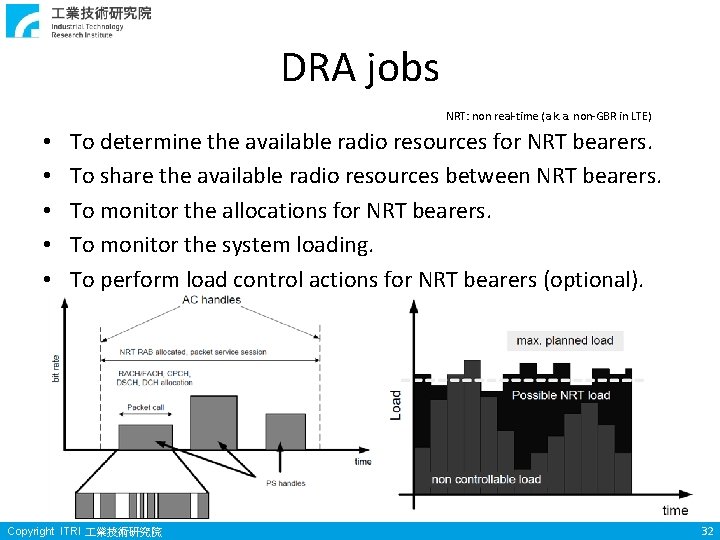 DRA jobs NRT: non real-time (a. k. a. non-GBR in LTE) • • •