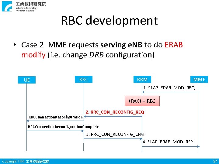 RBC development • Case 2: MME requests serving e. NB to do ERAB modify