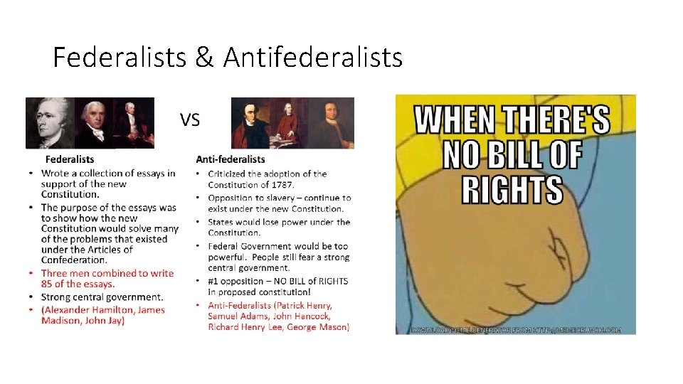Federalists & Antifederalists Federalists & Antifederalists