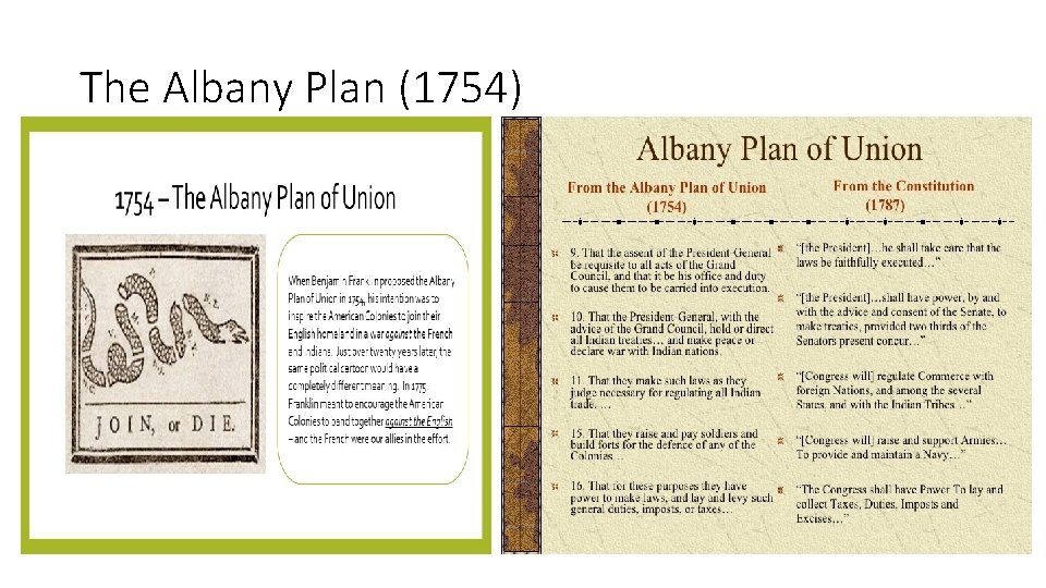 The Albany Plan (1754) The Albany Plan (1754)