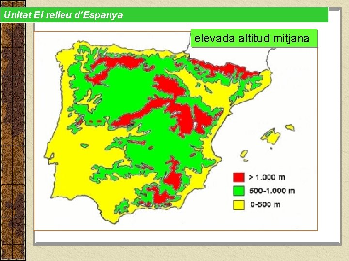 Unitat El relleu d’Espanya elevada altitud mitjana 