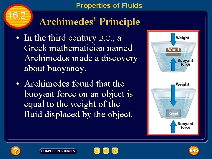 Properties of Fluids 16. 2 Archimedes’ Principle • In the third century B. C.