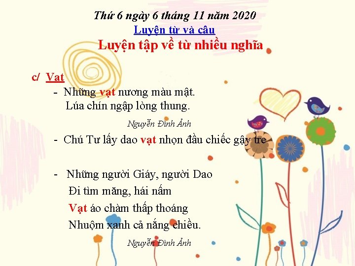 Thứ 6 ngày 6 tháng 11 năm 2020 Luyện từ và câu Luyện tập Thứ 6 ngày 6 tháng 11 năm 2020 Luyện từ và câu Luyện tập