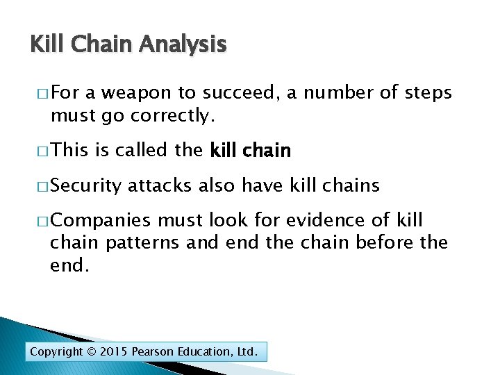 Kill Chain Analysis � For a weapon to succeed, a number of steps must