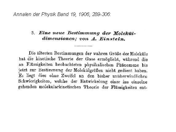 Annalen der Physik Band 19, 1906, 289 -306: 