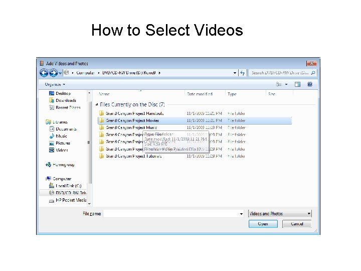 How to Select Videos 