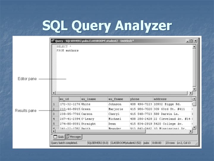 SQL Query Analyzer 