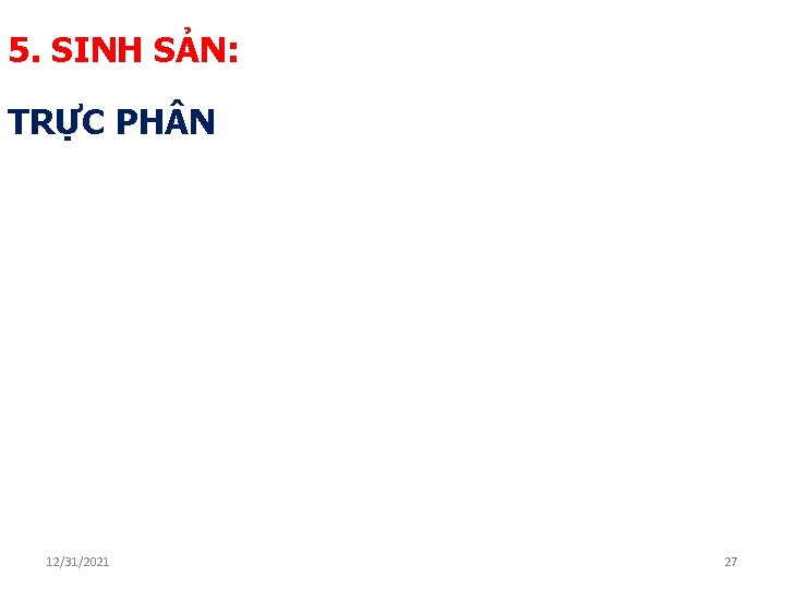 5. SINH SẢN: TRỰC PH N 12/31/2021 27 