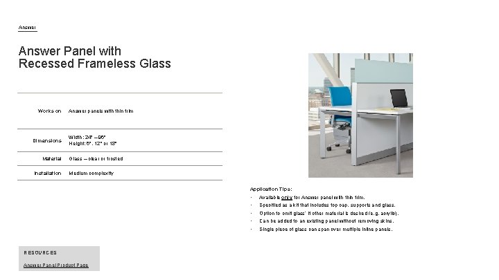 Answer Panel with Recessed Frameless Glass Works on Dimensions Material Installation Answer panels with