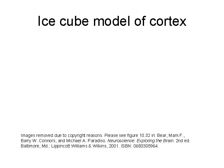 Ice cube model of cortex Images removed due to copyright reasons. Please see figure