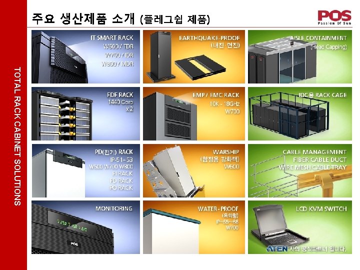 주요 생산제품 소개 (플레그쉽 제품) TOTAL RACK CABINET SOLUTIONS 