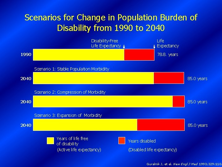Scenarios for Change in Population Burden of Disability from 1990 to 2040 Disability-Free Life