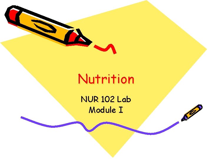 Nutrition NUR 102 Lab Module I 