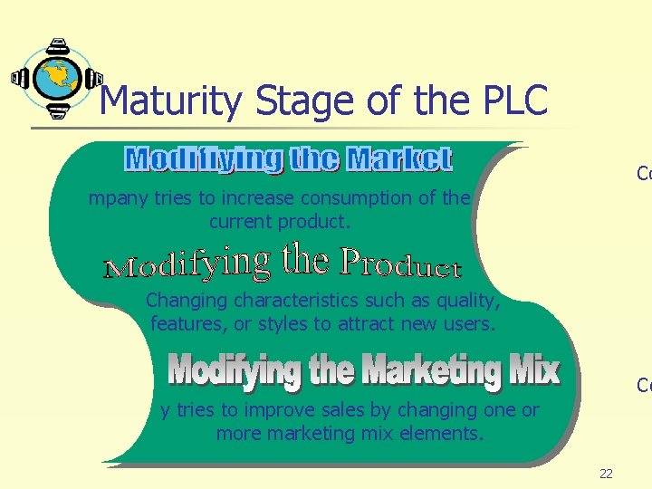 Maturity Stage of the PLC Co mpany tries to increase consumption of the current