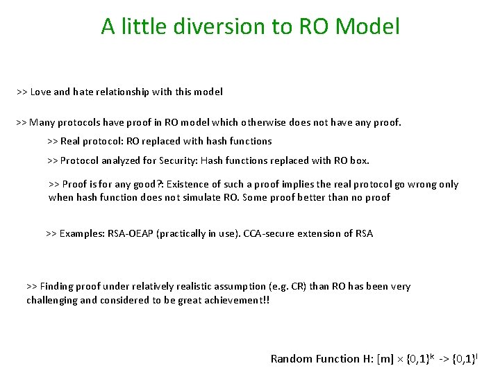 A little diversion to RO Model >> Love and hate relationship with this model