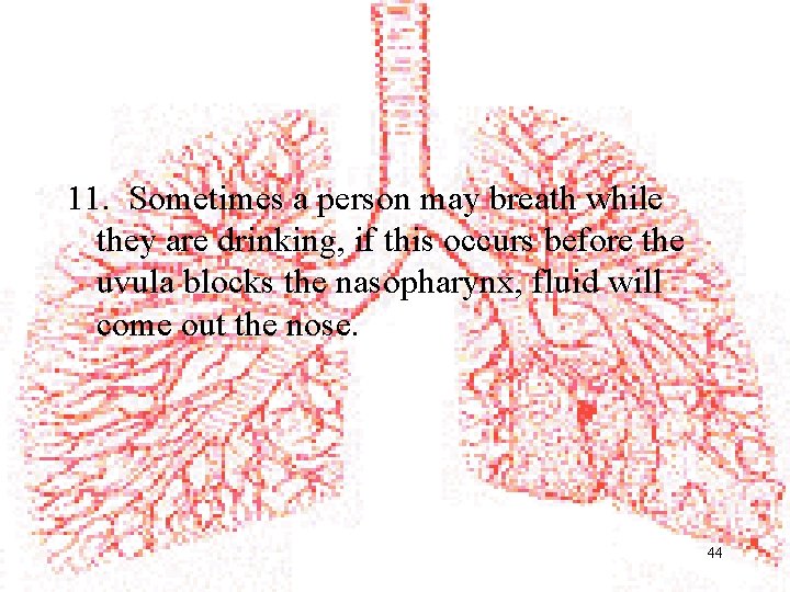 11. Sometimes a person may breath while they are drinking, if this occurs before