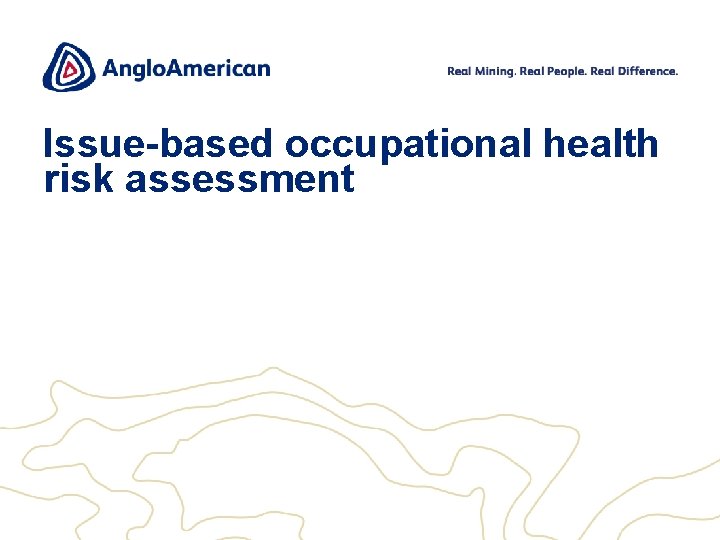 Issue-based occupational health risk assessment 