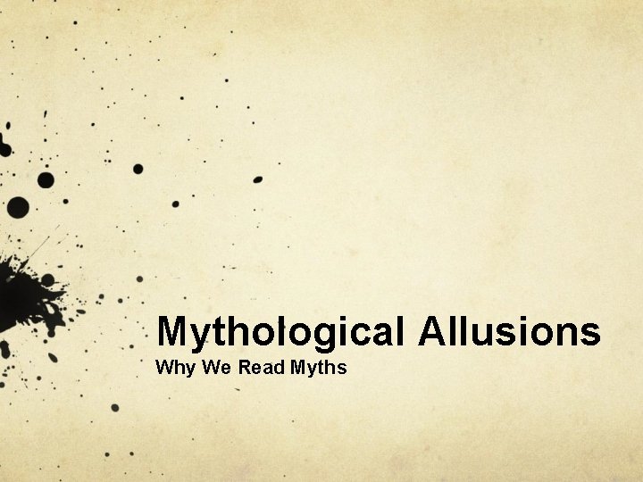 Mythological Allusions Why We Read Myths 