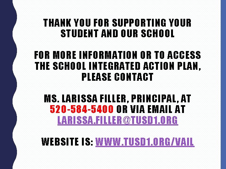 THANK YOU FOR SUPPORTING YOUR STUDENT AND OUR SCHOOL FOR MORE INFORMATION OR TO THANK YOU FOR SUPPORTING YOUR STUDENT AND OUR SCHOOL FOR MORE INFORMATION OR TO