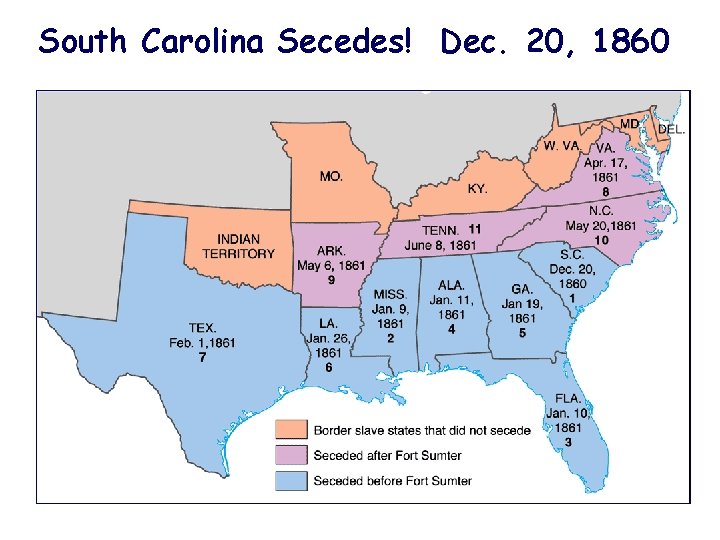 South Carolina Secedes! Dec. 20, 1860 