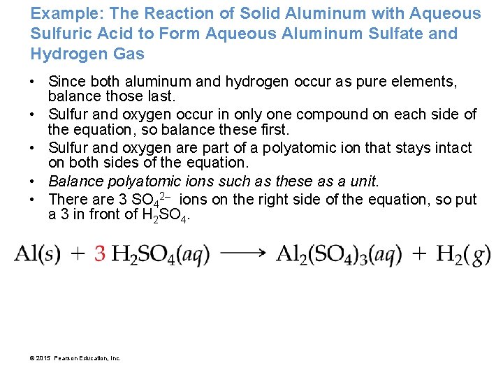 Example: The Reaction of Solid Aluminum with Aqueous Sulfuric Acid to Form Aqueous Aluminum