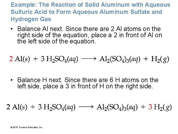 Example: The Reaction of Solid Aluminum with Aqueous Sulfuric Acid to Form Aqueous Aluminum