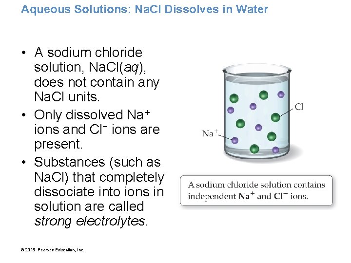Aqueous Solutions: Na. Cl Dissolves in Water • A sodium chloride solution, Na. Cl(aq),