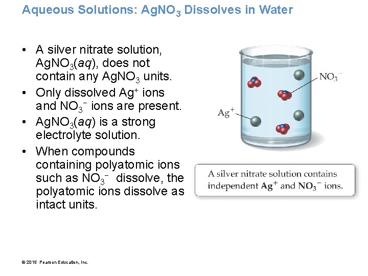 Aqueous Solutions: Ag. NO 3 Dissolves in Water • A silver nitrate solution, Ag.