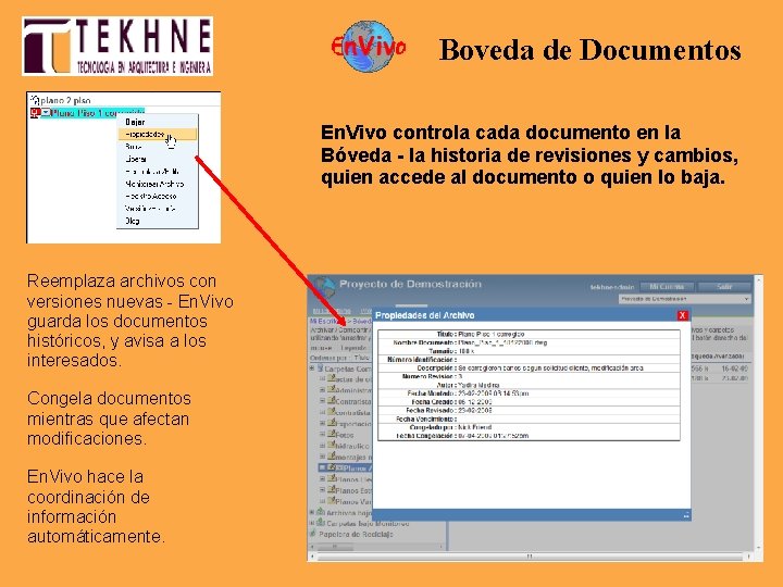 Boveda de Documentos En. Vivo controla cada documento en la Bóveda - la historia