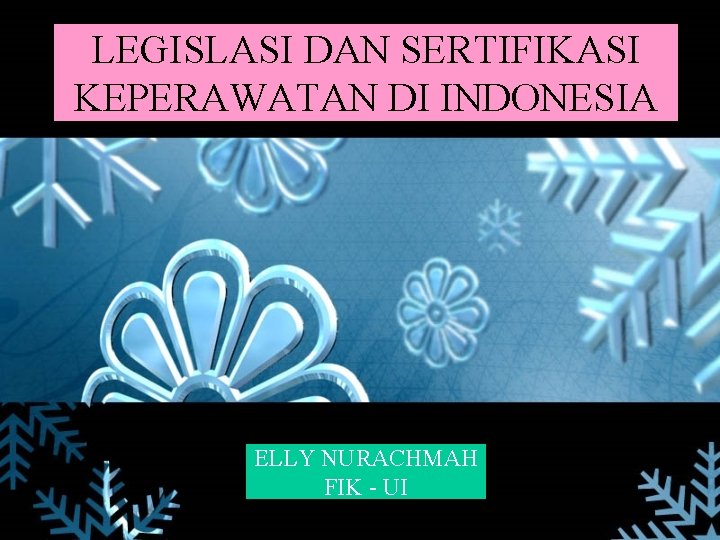 LEGISLASI DAN SERTIFIKASI KEPERAWATAN DI INDONESIA ELLY NURACHMAH FIK - UI 