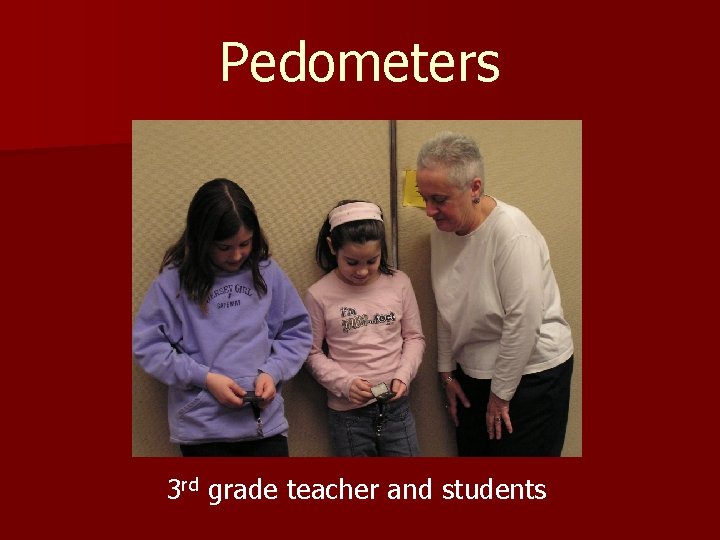 Pedometers 3 rd grade teacher and students 