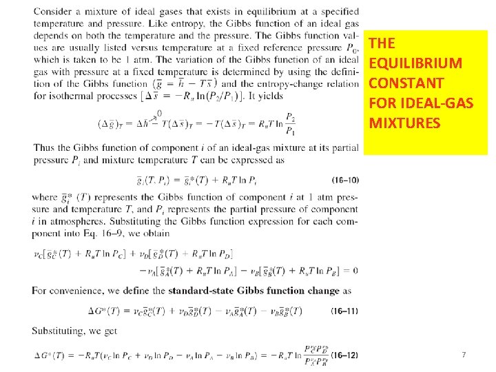 THE EQUILIBRIUM CONSTANT FOR IDEAL-GAS MIXTURES 7 