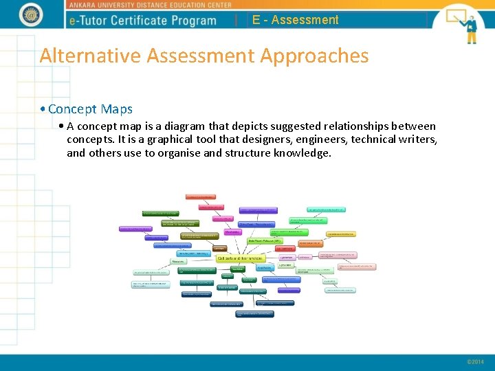 E - Assessment Alternative Assessment Approaches • Concept Maps • A concept map is