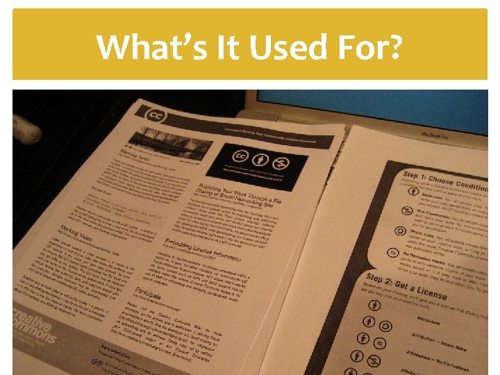 What’s It Used For? A Handout 