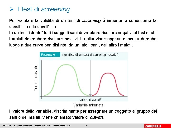 Ø I test di screening Persone testate Per valutare la validità di un test