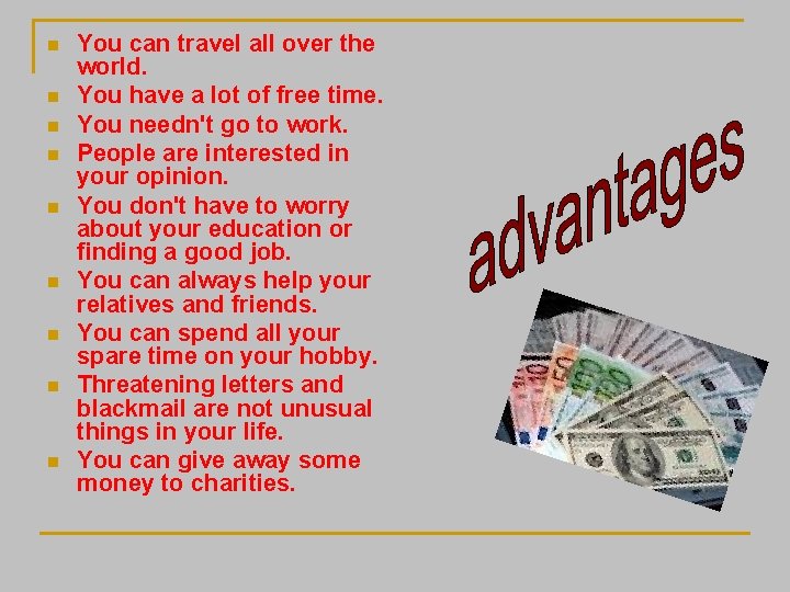 n n n n n You can travel all over the world. You have n n n n n You can travel all over the world. You have