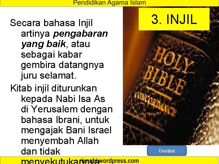 Kitab injil diturunkan kepada nabi