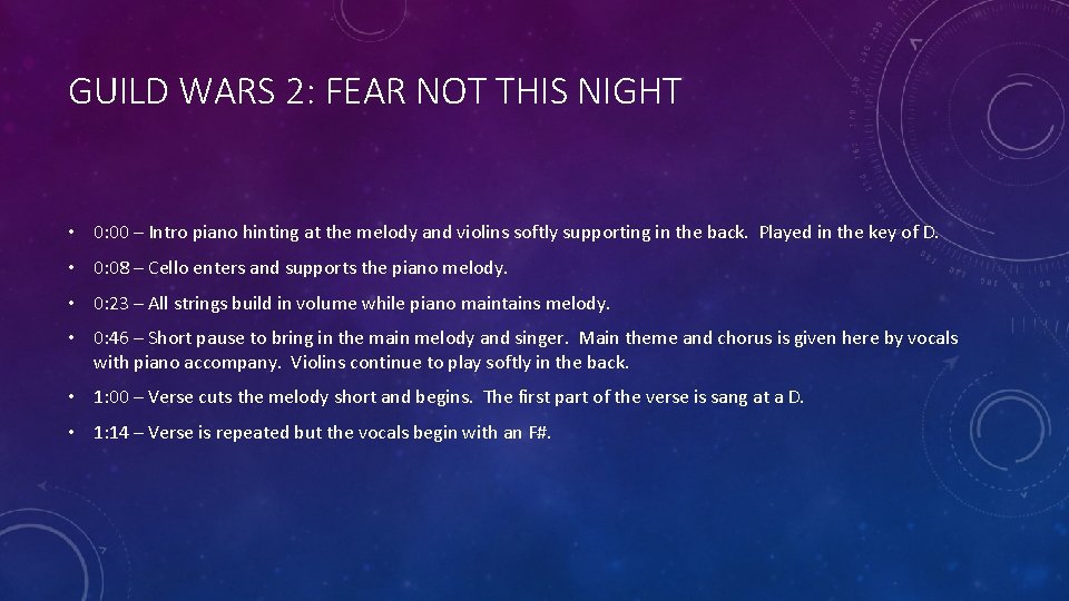 GUILD WARS 2: FEAR NOT THIS NIGHT • 0: 00 – Intro piano hinting