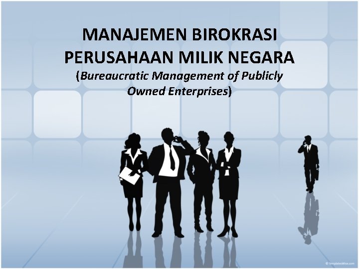 MANAJEMEN BIROKRASI PERUSAHAAN MILIK NEGARA (Bureaucratic Management of Publicly Owned Enterprises) 