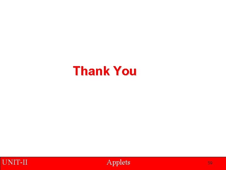 Thank You UNIT-II Applets 59 