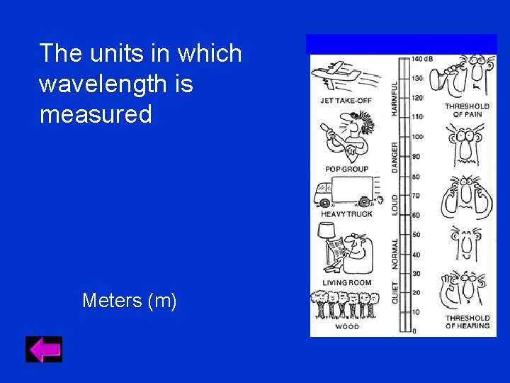 The units in which wavelength is measured Meters (m) The units in which wavelength is measured Meters (m)