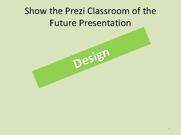 Show the Prezi Classroom of the Future Presentation n g i s e D