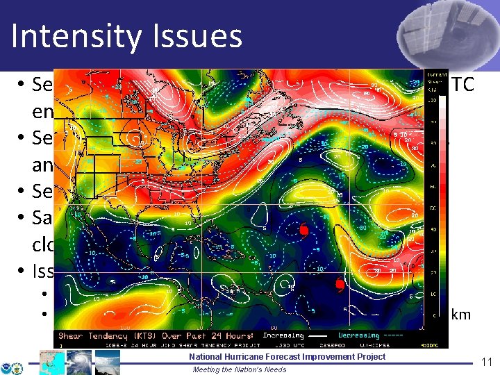 Intensity Issues • Sensitive to environmental circulation beyond TC envelope (shear, eddy flux, etc.