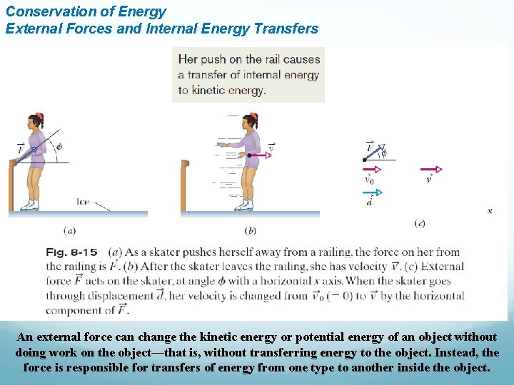 Conservation of Energy External Forces and Internal Energy Transfers An external force can change Conservation of Energy External Forces and Internal Energy Transfers An external force can change
